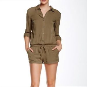 OnTwelfth Romper with button front & tie waist